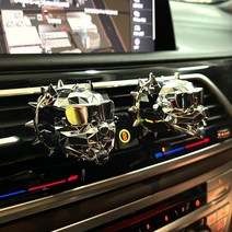 픽도큐먼트 불독 헥도그 차량용방향제 디퓨저, 메탈릭 실버 1P, 브라질리언베리