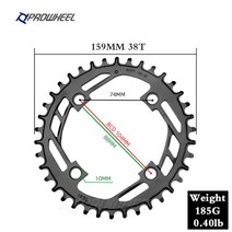 자전거 Prowheel 104BCD 라운드 좁은 와이드 체인링 스틸 산악 체인 휠 32T 34T 36T 38T 40T 치아 플레이트 MTB 부품, 단일, 1 건