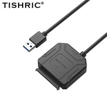 외장하드연결선 외장하드케이블 TISHRIC-SATA to USB 3.0 c형 ~ 7 15 22 핀 케이블 외부 전원 2.5 3.5 SSD HDD 하드 디스크 드라이브 컨버터 5T, USB3.0 33cm Power