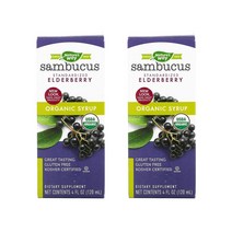 네이쳐스웨이 삼부커스 스탠다다이즈드 엘더베리 오가닉 시럽 4 fl oz (120 ml) [2통] Sambucus Standardized Elderberry Organic Syrup