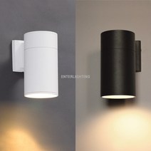 LED 외부 옥외 건물 외벽 벽부등 방습 방수 실외 원통벽등 1등 2등 간접조명 램프포함, 15W 전구, 백색