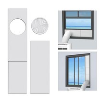 LBG Products 휴대용 에어컨 창문 씰 플레이트 키트 수직 AC 유닛 배기 호스용 조절 가능한 벤트 직경 12.7cm(5인치) 덕팅용 범용, 5.9“