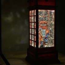 LED 워터볼 오르골 크리스마스 장식 소품 4type, D 전화부스 연인