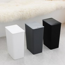 슬리머 무지 사각 원터치 종량제 휴지통 화장실 쓰레기통 10리터, 그레이
