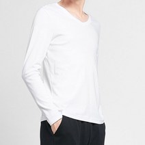 욜케이유 레이어드 긴팔 티셔츠 라운드 v넥 안감 기모 히트텍 발열 이너
