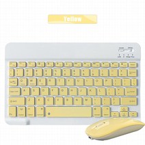 블루투스 키보드 IPad 용 iOS 안드로이드 윈도우 태블릿 무선 키보드 Xiaomi 화웨이 Teclado 블루투스 호환 및 마우스, 13 Yellow K M