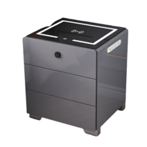 주니테크 무선충전 협탁 침대 테이블 침실 USB 블루투스 스피커 3색등, 핸드리스 그레이 3단