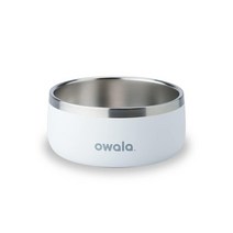 Owala 반려동물 그릇 - 내구성 있는 스테인리스 스틸 개 고양이 및 모든 반려동물을 위한 음식 물 그릇 미끄럼 방지 베이스 680.4g(24온스) 블랙 (매우 베리, 24 oz, Shy Marshmallow, Shy Marshmallow