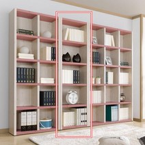 사무실 서재용 두꺼운나무 5단 오픈 컬러 책장(3종) 벽면 책방 거실 북카페, 800책장/워시블루