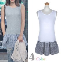 롱나시 프릴 민소매 여자 이너웨어 데일리 여성속옷