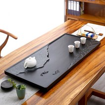 호승 차판 럭셔리 빈티지 책상 돌 발 티 트레이 YY50TT 퓨어 물 흡수 Bandeja 직사각형 사무실 액세서리, [03] 60x30x3cm