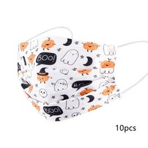 10pc 할로윈 마스크 장식 홈 선물 Spunlace 패브릭 성인 인쇄 3 레이어 Meltblown 해골 머리 호박 재미 있은, [06] F