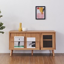 소티디자인 헤이즐 플랩도어 TV 거실장 1100, 라이트오크