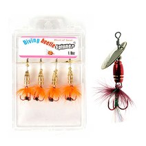 캣츠크로우 다이빙 비틀 스피너 T-1 꺽지 쏘가리 송어 바늘 한국낚시, T-1 스피너 2개입, 골드 1/8