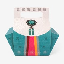 추석송편포장 떡상자 복주머니상자 송편포장용기 선물상자, 100개, 복주머니상자 대(청록)