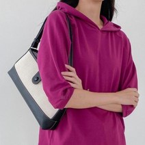 옷자락 [옷자락] 여자 7부 반팔 옆트임 쭈리 코튼 무지 후드 티셔츠