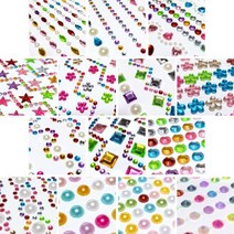 시둥마켓_데코스티커 꾸미기재료 놀이 비즈 공작용 큐빅 보석 만들기 접착