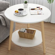 티테이블 루케인 비웰 600 2단 원형테이블, 베이지