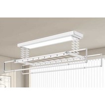 천정형 빨래건조대 송풍기 베란다 리프트 자동 스마트, 검정색-와이드조명+리모컨