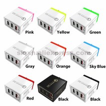 가성비 샤오미 호환 5A 고속 휴대폰 충전기 9 색 USB 3 QC 3.0 20 개, 02 US_03 빨간
