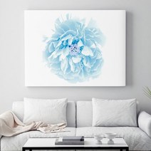 셀러허브 크리스탈 블루 모란 No1 생동감 넘치는 모란 꽃 액자 40호, 정사각형(80x80cm)／프레임액자(흰색)