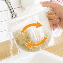 [SH] 리빙매거진 쌀세척이지 쌀세척볼 쌀씻는통 쌀씻기 채망 채반 쌀씻는도구 라이스워시 채소탈수기 채반 체반( SH 72000EA ), 본상품