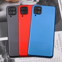 저무리 삼성 갤럭시 A12 A125 A125F SM-A125F/DS 배터리 후면 커버 플라스틱 섀시 패널 도어 하우징 케이스 카메라 렌즈 교체, 01 Red