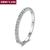 반지 순금 쥬얼 패션 여자 ZHOUYANG 결혼 남자 간결한 고전적인 여러 가지 빛깔의 미니 입방 지르코니아 로즈 골드 컬러 선물 쥬얼리 R251