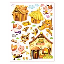 그래픽 펀 유니테크 스티커 아기돼지삼형제 FDT-87003