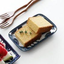 오반자이 블루블라썸 둥근사각 접시 일본 그릇 식기 레트로식기 귀여운그릇 귀여운접시 북유럽스타일그릇, 블루블라썸 둥근사각접시