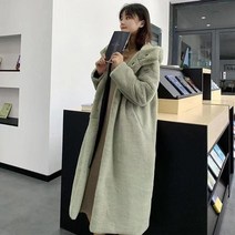 폭스퍼 롱패딩 경량 야상 인조 모피 코트 여성 새로운 겨울 새로운 패션 후드 모조 밍크 머리 긴 느슨한 재킷 여성 벨벳 외투 streetwear h2613