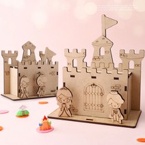 아트랄라 공주왕자 우드저금통 만들기 공작 미술재료 반제품 동전 원목 소품, 단품