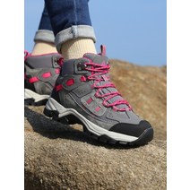 한투 여성용 아웃도어 하이탑 등산화 미끄럼 방지 운동화 내마모성 발수성 여성용 전문 크로스컨트리 등산화