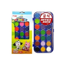 TiTi 고체물감21색 수채화 물감세트 팔레트 붓 일체형, TiTi 고체물감21색 수채화 물감