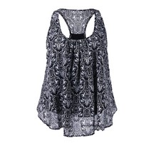 프린팅블라우스 EABY 더블레이어 플라워 숏 빅사이즈나시 상의 4712038421