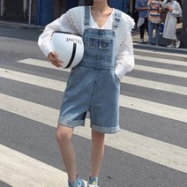 겟잇미 오버롤 롱 숏 버전 데님 멜빵바지