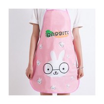 바람 앞치마 방수 플라스틱 투명 두꺼운 하트 여성 클레이 앞치마, Powdered rabbit