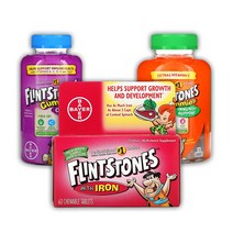 씹어먹는 어린이 멀티비타민 & 철분 과일맛 구미 플린트스톤스 Flintstones, 멀티비타민 컴플리트 180구미젤리