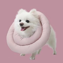 키트니 강아지 고양이 원형 쿠션 도넛 넥카라 핑크 L, 1개