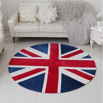 가온길카페트 영국 국기 유니언잭 원형러그 150cm 카페트 매트 냉기차단 포인트 인테리어