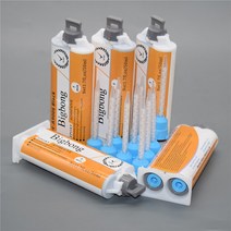 검정색 AB 접착제 5 개 1:1 에폭시 구조용 50ml 수지 강력한 세트 10 정적 혼합 노즐 77mm 튜브, 한개옵션0