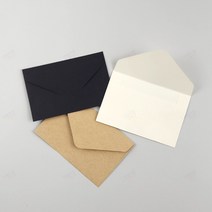 명함 종이 봉투 100P 사진 네임 쿠폰 무지 편지 포장 초대 명함 종이 선물 컬러, B_황100P