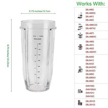 닌자 블렌더 Blendin Sip N Seal 뚜껑이 있는 946.4ml(32온스) 컵 - Nutri Ninja Auto-iQ 1000W 및 Duo 블렌더와 호환되는 교체 병 프리