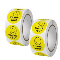 주니니몰 땡큐 스티커 2개 총1000매 선물 배달 포장, 2롤