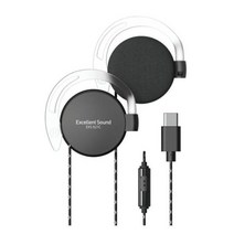 유선이어폰 EXS X21C TYPE-C 귀걸이형 이어폰_[230102EA], 블랙