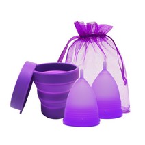 생리컵 생리컵추천 위생생리컵 4pcs 학년 실리콘 생리 컵 여성 생리 기간 컵 코페타 mestruale 쿠페 여성 위생 생리 디스크, 크기가 큰, 무작위 1 개