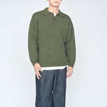 레츠코 램스울 단추 카라 니트 4color 스탠다드핏 세미 오버핏 미니멀룩 남자 여자