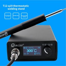 납땜기 인두기 T12-Q19 납땜 스테이션 1.3 인치 디스플레이 P9 핸들 전기 인두 AC/DC, 03 Q19 with 907_01 110V
