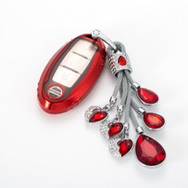 자동차키케이스 닛산 적용 치타 Qashqai 파랑새 천뢰 키홀더커버 껍데기 단추 20 타입 여성 126802916, 스마트 레드 *엔젤 눈물 방울