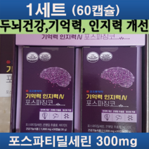 포스파티딜세린 뇌영양제 기억력 인지력 개선 프리미엄 뇌건강 두뇌 영양제 1세트(60캡슐/2세트(120캡슐), 1세트(60캡슐), 60정